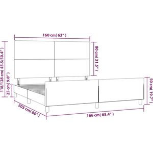 vidaXL - Bedframe - met - hoofdbord - kunstleer - cappuccinokleurig - 160x200 - cm