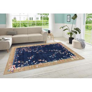 Oosters vloerkleed Gloriosa - blauw/goud 80x150 cm