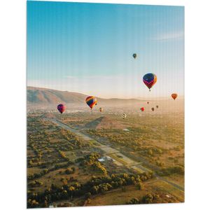 WallClassics - Vlag - Luchtballonnen zwevend door de lucht - 75x100 cm Foto op Polyester Vlag