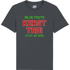 Mijn Foute Kersttrui Is Uit De Was - Groen / Rood - kerstcadeau - Dames / Heren / Unisex Kerst Kleding - Grappige Feestdagen Kleren - Unisex T-Shirt - Mouse Grijs - Maat L