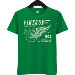 A Vintage Motorcycle Addict Est 2003 | Retro Verjaardag Motor Cadeau Shirt - T-Shirt - Unisex - Kelly Groen - Maat XXL