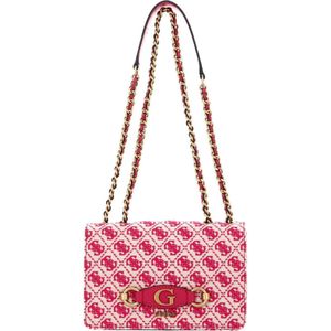 GUESS Schoudertas Izzy Convertible Crossbody Flap Magenta Logo Paars