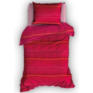 Duimelot Dekbedovertrek Zigzag Rood-100 x 135 cm