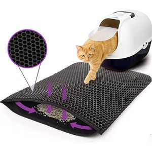 P&P Goods Kattenbakmat - 30 x 30 cm - Waterdicht - Dubbele laag - Honingraatstructuur - Uitloopmat - Placemat Kat - Schoonloopmat Kattenbak - Kattenbak Accessoires - Katten Grit Opvanger - Katten Mat