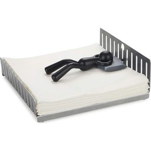 Serveerstandaard Nap Zilver Zwart gekleurd bed met gewicht als bord Napping Servie