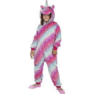 FUNIDELIA Veelkleurig Unicorn Onesie - Eenhorrn kostuum voor meisjes - Maat: 135 - 152 cm