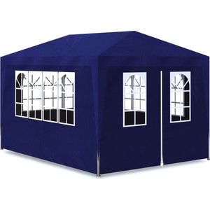 VidaXL Partytent 3x4m Blauw - Stijlvolle en Ruime Buitenfeest Schuilplaats