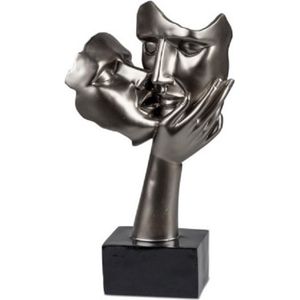 Vrouw - Man - Beeld - Metallic - op voet - 39cm - Liefde