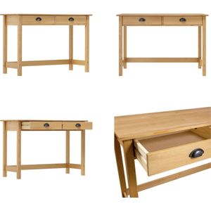 vidaXL Wandtafel Hill 2 lades 110x45x74 cm massief grenenhout - Console Tafel - Console Tafels - Consoletafel - Consoletafels