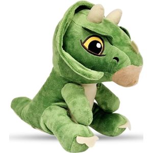 Dinosaurus Zittend (Groen) Pluche Knuffel 24 cm - Speelgoed Dino World Parc Knuffels voor Kinderen Jongens Meisjes - T-Rex Plush Toy - Dragon Jurassic Draak Draken Dino's