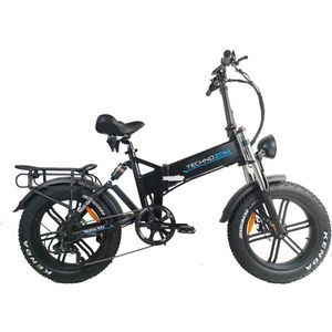 Techno RX2 - 2024 model - Elektrische opvouwbare fiets - Rijklaar - Elektrische Fatbike - Fatbikes - E-Bike - 25* km/u - 250W BAFANG motor - 7 Versnellingen - Voor en Achter veringen - Compleet met slot + alarm + reistas - Zwart