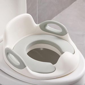 Kindertoiletbril - Toilettrainer voor kinderen van 1-8 jaar - Antislipvulling, handgreep, rugleuning en spatbescherming - Wit