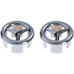 Wasbak Overloop - Overloop Rozet - Afvoerplug - Ring - Badkamer - Chroom - Rond - Zilver - Ster- 1 Stuk