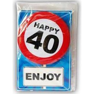 Happy age card 40 jaar (Verjaardagskaart met leeftijd button)
