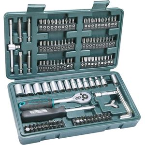 130-Delig Dopsleutel En Bitset Koffer Groen - Brüder M29166 auto accessoires