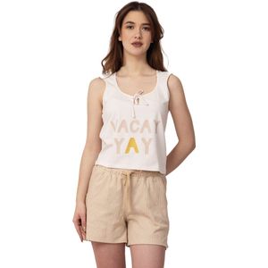 VANILLA - Dames shortama - Pyjamasets - Egyptisch katoen - PJ8908 - Offwhite - XXL