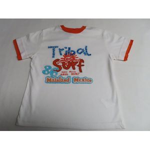 T shirt - Korte mouwen - Jongens - Wit , turquoise, oranje - Surf - 3 jaar 98
