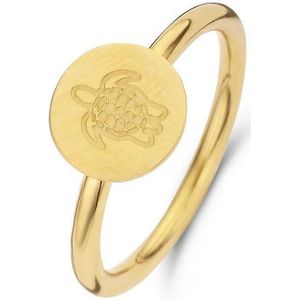 CO88 Collection Sense 8CR 10010 52 Stalen Ring met Schildpad - Maat 52 - Goudkleurig