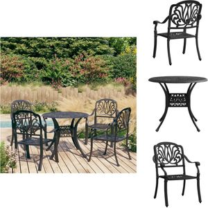 vidaXL Bistroset - Bistrosets - Bistro Set - Bistro Sets - 5-delige Bistroset gietaluminium zwart