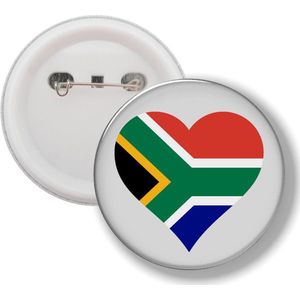 Button Met Speld - Hart Vlag Zuid Afrika