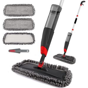 Sproeiwisser 135 Cm - Mop Met Sproeifunctie - 750 Ml Spray - Vloerwisser Met Sproeifunctie - Voor Thuis - Keuken - Vloerreiniging - Inclusief 3 Bijgewerkte Wasbare Microvezelovertrekken