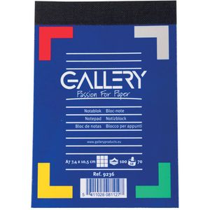 Gallery notitieblok formaat 74 x 105 cm (A7) geruit 5 mm blok van 100 vel