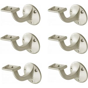 Hermeta leuninghouder 3502-02 - Nieuw Zilver - Aluminium - Opschroef - Vlak Zadel - 6 stuks