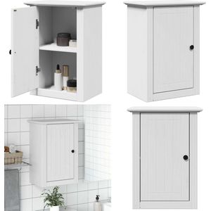 vidaXL Badkamerwandkast BODO 44x30x60 cm wit - Badkamer Wandkast - Badkamer Wandkasten - Toilet Wandkast - Badkamer Wandopslag