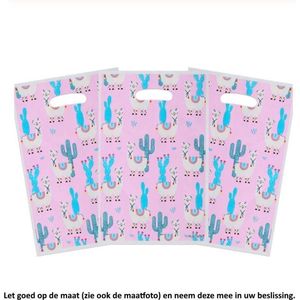 10 Uitdeelzakjes Lama - Alpaca - Cactus 16,5 x 25 cm - Cellofaan Plastic Traktatie Kado Zakjes - Snoepzakjes - Koekzakjes - Koekje - Cookie