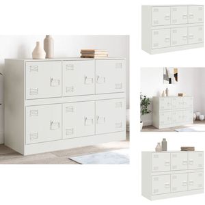 vidaXL Dressoir - Dressoirs - Opbergkast - Wandkast - Dressoir 99x39x73 cm staal wit