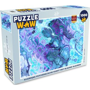 Puzzel Kunst - Golf - Blauw - Psychedelisch - Legpuzzel - Puzzel 1000 stukjes volwassenen
