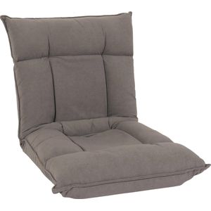 Vloer fauteuil MCW-N44, relax vloer kussen vloer sofa fauteuil 6 ligstanden, stevig frame fluweel ~ donkergrijs