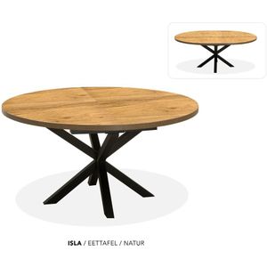 Maxfurn - Ronde uitschuiftafel 140/180 | Zeer krasvast | Kleur: Natuurlijk eiken