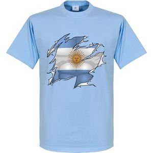 Argentinië Ripped Flag T-Shirt - Lichtblauw - Kinderen - 92/98