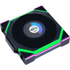 Lian Li UNI FAN SL Wireless LCD Reverse Blade Black - Ventilatorhuis - 120mm - 350 - 1900 rpm - 31 dBA - 4-pin PWM - Lian Li L-Connect - ARGB - zwart