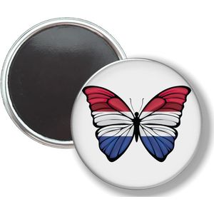 Button Met Magneet - Vlinder Vlag Nederland - NIET VOOR KLEDING
