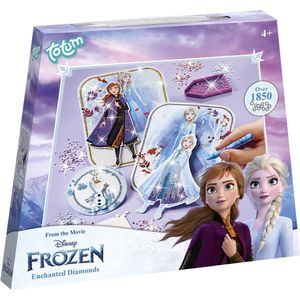 Disney Frozen Totum Diamond Painting Knutselpakket - Anna en Elsa Prinsessen Kaarten Versieren met Strass Steentjes