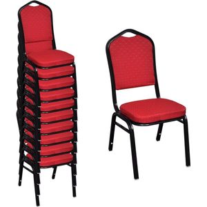 Medina Eetkamerstoelen 10 st stof rood