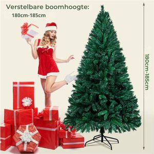 Realistische Kunstkerstboom 185 Cm – PVC/PE met 815 Takken - Eenvoudige Montage - Opvouwbaar En Herbruikbaar – Inclusief Metalen Standaard En Opbergtas