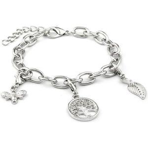 Di Lusso - Armband Erin - Messing - Zilver - Dames - 22 cm