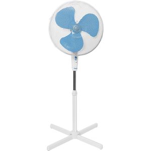 Bestron Statiefventilator met 3 snelheidsstanden, Ventilator met 75° graden draaifunctie & in hoogte verstelbare telescoopstang tot 122cm, Ø 45cm, 45Watt, ASV45W, kleur: wit