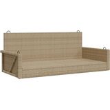 vidaXL - Schommelbank - 119x56x48 - cm - poly - rattan - beige