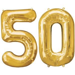 Abraham Sarah Versiering 50 Jaar Verjaardag Versiering Folie Helium Ballonnen Feest Versiering XL Formaat Goud - 86Cm