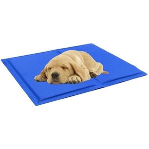 Koelmat voor Honden en Katten en huisdieren – koelkussen met gel voor middelgrote tot grote hondenrassen - Verkoelende Mat - Cooling Mat – 90 x 50 cm - Blauw