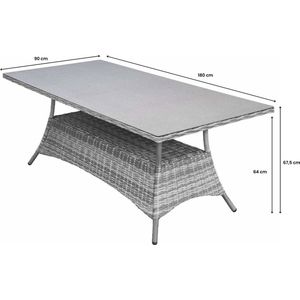 Tuintafel Dublin 180x90cm | Keramiek & Wicker