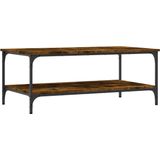 vidaXL - Salontafel - 100x55x40 - cm - bewerkt - hout - gerookt - eikenkleurig