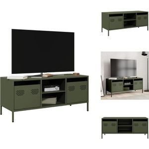 vidaXL Tv-meubel - Tv-meubelen - Tv Kast - Opbergkast - Tv-meubel 101,5x39x43,5 cm koudgewalst staal olijfgroen