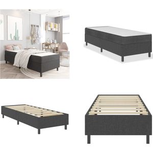 vidaXL Boxspring stof donkergrijs 80x200 cm - Boxspring - Boxsprings - Boxspringbed - Boxspringbedden