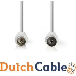 Dutch Cable Coax Kabel - wit - 10 meter - TV kabel coax antenne Geschikt voor Ziggo