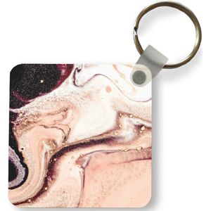 Sleutelhanger - Uitdeelcadeautjes - Steen - Marmer - Edelsteen - Abstract - Natuur - Roze - Plastic